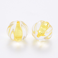 Or Perles acryliques transparentes, citrouille, or, 17.5x16mm, Trou: 1.8mm, environ183 pcs / 500 g