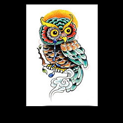 Colorful Owl Pattern Removable Temporary Water Proof Tattoos Paper Stickers, Colorful, 21x14.8cm