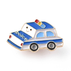 Синий Эмалированная булавка полицейской машины, мультяшный значок из легкого золотого сплава для рюкзака, синие, 18~26.5x28.5~32x2 мм, контактный: 1 mm