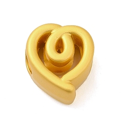 Corazón Abalorios de la aleación de zinc, color dorado mate, corazón, 11.5x10x6 mm, agujero: 3.5 mm