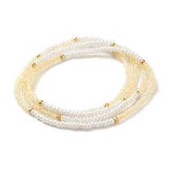 Lemon Chiffon Glass Seed Waist Beads, for Women Girls, Summer Jewelry, Lemon Chiffon, 31-1/2 inch(80cm)