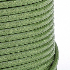 Olive Drab Braided Korean Waxed Polyester Cords, Olive Drab, 3mm, about 43.74 yards(40m)/roll