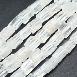 Хрусталь Природных кристаллов кварца бисер нитей, кубоид, 15~16x10~16 мм, отверстие : 2 мм, около 26 шт / нитка, 15.7 дюйм (40 см)