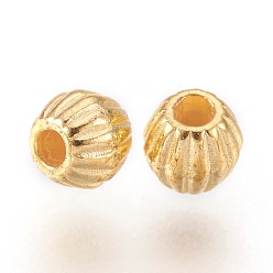 Doré  Alliage de perles d'entretoise de style tibétain, sans plomb et sans cadmium, Toupie, dorée, 4x4.5mm, Trou: 1mm