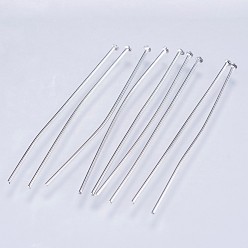 Stainless Steel Color 304 Stainless Steel Flat Head Pins, Stainless Steel Color, 35x0.6mm, 22 Gauge, Head: 1.5mm