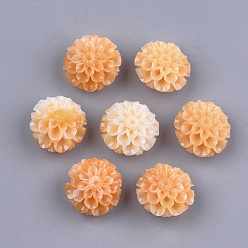 Orange Perles de corail synthétiques, teint, fleur de lotus, orange, 15x16x9.5mm, Trou: 1.4mm