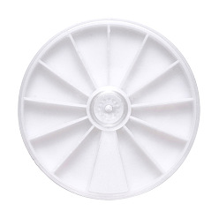 Blanco Contenedores de perlas de plástico, caja de la joyería de la decoración del arte del clavo, plano y redondo, blanco, 82x10 mm