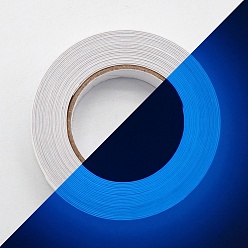 Blue PVC Adhesive Glow in the Dark Tape, Waterproof Luminous Warning Tape, for Stairs, Walls and Steps, Flat, Blue, 10mm, about 3m/roll