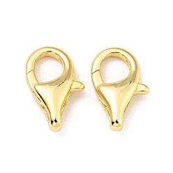 Golden Brass Lobster Claw Clasps, Parrot Trigger Clasps Jewelry Making Findings, Cadmium Free & Lead Free, Long-Lasting Plated, Golden, 13x8x3.5mm, Hole: 2mm