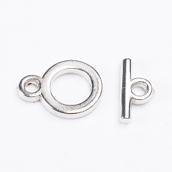 Platinum CCB Plastic Toggle Clasps, Jewelry Components, Platinum Color, 18x13x2mm, Hole: 2mm