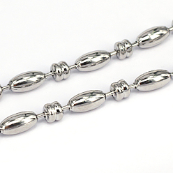 Stainless Steel Color 304 Stainless Steel Ball Chains, Stainless Steel Color, 5mm, Link: 10x5mm and 5mm