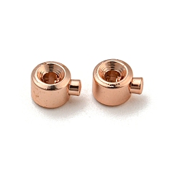 Rose Gold Brass Crimp Beads, Long-Lasting Plated, Column, Rose Gold, 4.5x3.5x2.5mm, Hole: 0.9mm