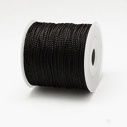 Black Nylon Threads, Black, 2mm, about 43.74 yards(40m)/roll