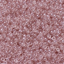 (RR365) Lustre rosa claro concha Cuentas de rocailles redondas miyuki, granos de la semilla japonés, 11/0, (rr 365) brillo rosado claro de concha, 2x1.3 mm, Agujero: 0.8 mm, sobre 5500 unidades / 50 g