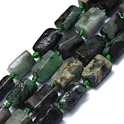 Emerald Natural Emerald Quartz Beads Strands, Nuggets, 11~14x6~8mm, Hole: 0.9mm, about 28~32pcs/strand, 15.75''(40cm)