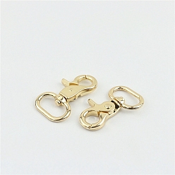 Light Gold Alloy Swivel Clasps, Lobster Claw Clasp, Light Gold, 4.6cm, Hole: 20mm