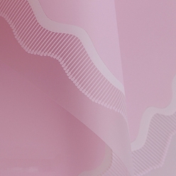 Pink 20 hojas de papel de regalo de plástico resistente al agua con patrón de ondas, plaza, decoración de papel de regalo de ramo de flores dobladas para el día de san valentín, rosa, 600x600 mm