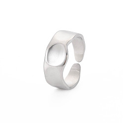 Color de Acero Inoxidable 304 anillo abierto redondo plano de acero inoxidable para mujer, color acero inoxidable, tamaño de EE. UU. 9 1/4 (19.1 mm)