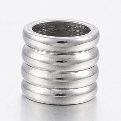 Stainless Steel Color 304 Stainless Steel Tube Beads, Stainless Steel Color, 11x10mm, Hole: 8mm