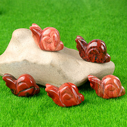 Red Jasper Natural Red Jasper Carved Healing Snail Figurines, Reiki Energy Stone Display Decorations, 18x24~28x14mm
