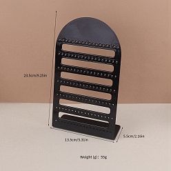 Negro Soportes de exhibición organizadores de aretes acrílicos de 7 niveles y 126 orificios, soporte de joyería para guardar aretes, negro, 13.5x5.5x23.5 cm