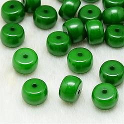 Green Resin Beads, Column, Green, 10x7mm, Hole: 1.5mm