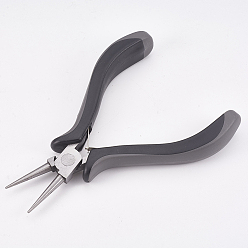 Stainless Steel Color 45# Carbon Steel Round Nose Pliers, Hand Tools, Polishing, Gray, Stainless Steel Color, 12x9x1.65cm