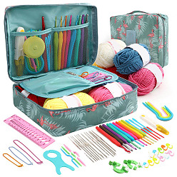 Flamingo Shape Sewing Tool Sets, Including Aluminum Pin, Crochet Hook, Twist Pin, Scissor, Flamingo Shape, 240x180x60mm