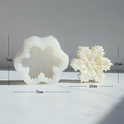 Белый Формы для ароматизированных свечей, силиконовые формы для снежинок, белые, 7.5x7.5x3 см
