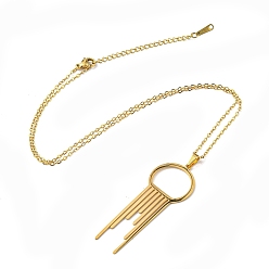 Oro 201 collar con colgante de anillo fundido de acero inoxidable con cadenas tipo cable, dorado, 17.52 pulgada (44.5 cm)