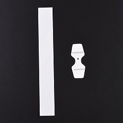 Blanco Bolsas de celofán rectángulo, con collar colgando tarjetas colgantes, blanco, 30x4 cm, espesor unilateral: 0.031 mm, mostrar tarjeta colgante: 95x37x0.3 mm