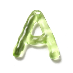 Letter A Colgantes de alfabeto de resina transparente, encantos de la letra, letter.a, 41~45x33~52.5x8 mm, agujero: 3.5 mm