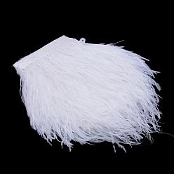 White Fashion Ostrich Feather Cloth Strand Costume Accessories, White, 100~150mm, about 10m/bag