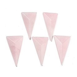 Розовый Кварц Природного розового кварца подвески, граненые треугольник прелести, 42~49.5x24.5~27.5x7~9.5 мм, отверстие : 1.2 мм