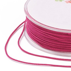 Fuchsia Nylon Trim Cord, for Chinese Knot Kumihimo String, Fuchsia, 0.5mm, about 40m/roll