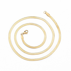 Golden 304 Stainless Steel Herringbone Chains Necklace for Men, Golden, 19.69 inch(50cm), Wide: 3mm