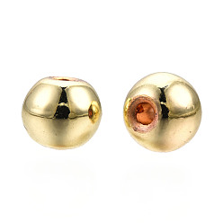 Light Gold Alloy Beads, Cadmium Free & Nickel Free & Lead Free, Round, Light Gold, 6x5mm, Hole: 1.5mm