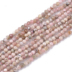 Rhodochrosite Natural Rhodochrosite Beads Strands, Faceted, Round, 2mm, Hole: 0.3mm, about 199pcs/strand, 15.35 inch(39cm)
