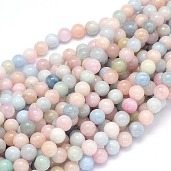 Morganite Round Natural Grade AA Morganite Beads Strands, 6mm, Hole: 1mm, about 65pcs/strand, 15.3 inch