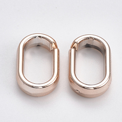 Rose Gold CCB Plastic Linking Ring, For Cable Chains Making, Oval, Rose Gold, 19x12x5mm, Inner Measure: 14x7mm