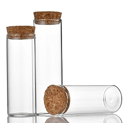 Clear Column Glass Jar Glass Bottles, with Wooden Cork, Wishing Bottle, Bead Containers, Clear, 3.7x10cm, Capacity: 80ml(2.71fl. oz)