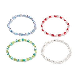 Couleur Mélangete Bracelets en perles de rocaille de verre pour femmes, bracelets élastiques, couleur mixte, diamètre intérieur: 2-1/8 pouce (5.3 cm)