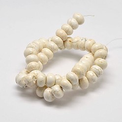 Creamy White Rondelle Natural Magnesite Beads Strands, Creamy White, 12x7mm, Hole: 1mm, about 53pcs/strand, 15.7 inch