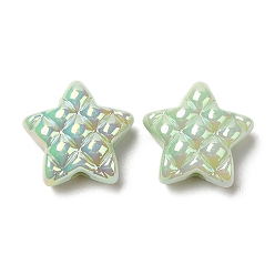 Light Green Opaque Acrylic Beads, AB Color Plated, Star, Light Green, 19.5x19.5x9mm, Hole: 3.5mm