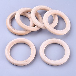 Khaki Unfinished Wood Linking Rings, Macrame Wooden Rings, Annular, Khaki, 55x9mm, Hole: 36mm