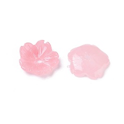 Pink Оболочка из порошкового бисера, цветок, розовые, 10x2.5 мм, отверстие : 1.2 мм