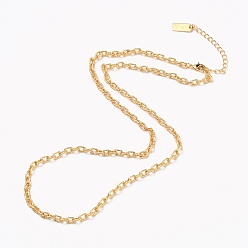 Настоящее золото 18K Латунные кабельные цепи ожерелья, с карабин-лобстерами , долговечный, , слово ручная работа, реальный 18 k позолоченный, 20-1/4 дюйм (51.5 см)