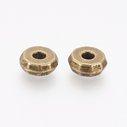 Bronze Antique  Perles de séparateur de style tibétain , sans cadmium et sans nickel et sans plomb, rondelle, bronze antique, 8x3mm, Trou: 2mm