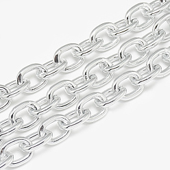 Gris Clair Chaînes de câbles en aluminium, non soudée, ovale, gainsboro, 13x10x2.3mm