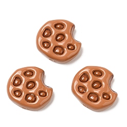 Saddle Brown Opaque Resin Imitation Food Decoden Cabochons, Biscuits, Saddle Brown, 19x19.5x6mm